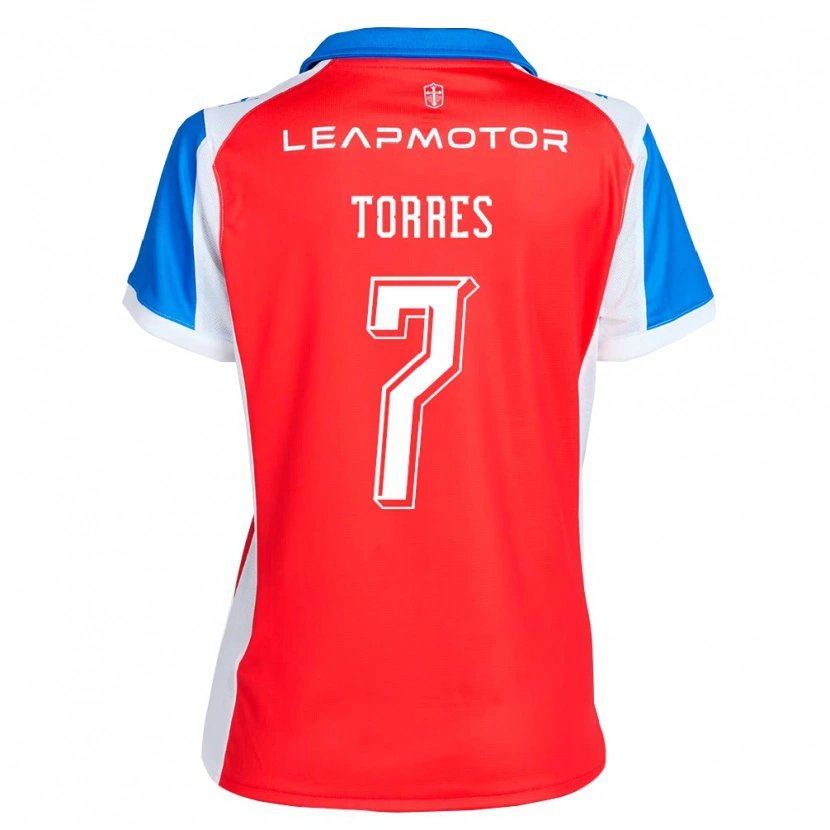 Danxen Barn Joaquín Torres #7 Röd Blå Bortatröja Matchtröjor 2026/27 Tröjor T-Tröja