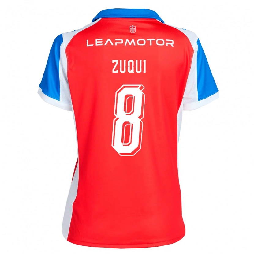 Danxen Barn Fernando Zuqui #8 Röd Blå Bortatröja Matchtröjor 2026/27 Tröjor T-Tröja