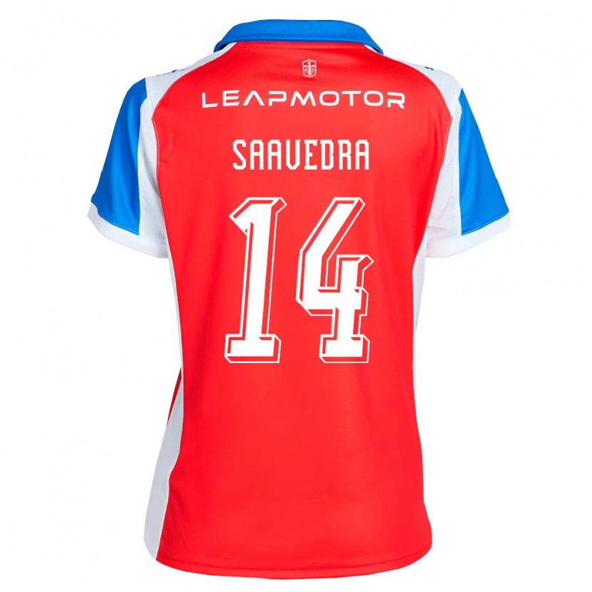 Danxen Barn Danilo Saavedra #14 Röd Blå Bortatröja Matchtröjor 2026/27 Tröjor T-Tröja