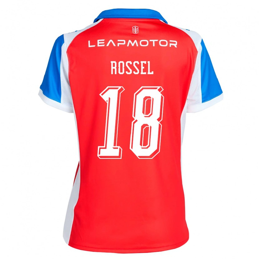 Danxen Barn Juan Francisco Rossel #18 Röd Blå Bortatröja Matchtröjor 2026/27 Tröjor T-Tröja