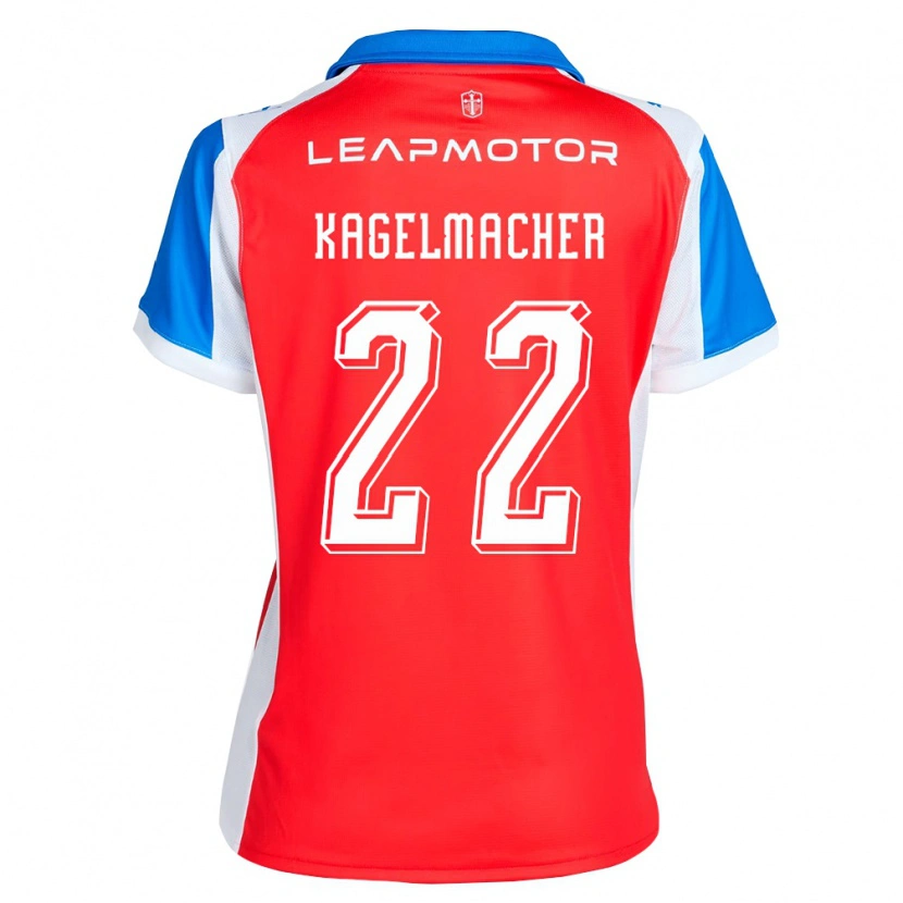 Danxen Barn Gary Kagelmacher #22 Röd Blå Bortatröja Matchtröjor 2026/27 Tröjor T-Tröja