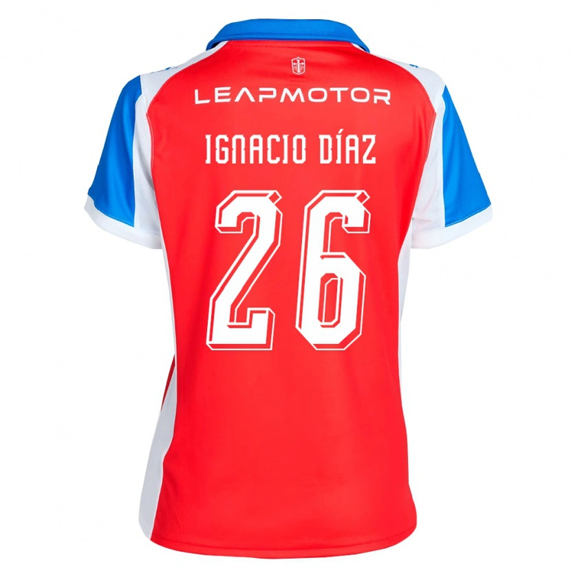 Danxen Barn Juan Ignacio Díaz #26 Röd Blå Bortatröja Matchtröjor 2026/27 Tröjor T-Tröja