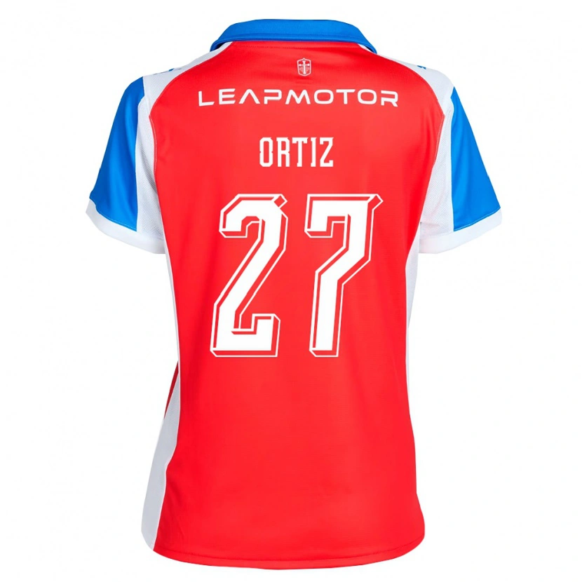 Danxen Barn Jorge Ortiz #27 Röd Blå Bortatröja Matchtröjor 2026/27 Tröjor T-Tröja