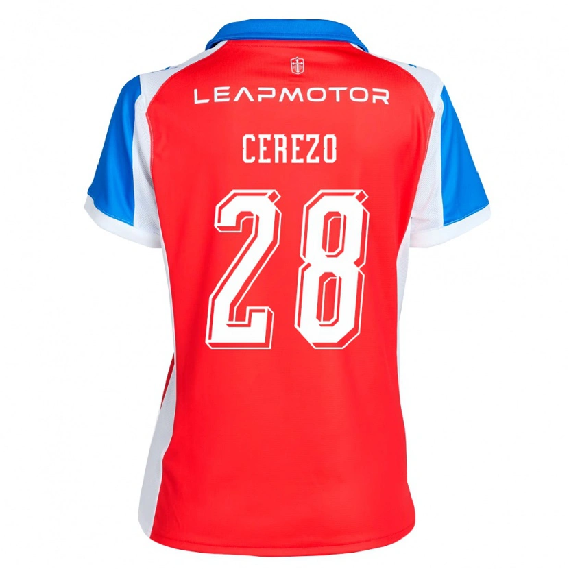 Danxen Barn Bernardo Cerezo #28 Röd Blå Bortatröja Matchtröjor 2026/27 Tröjor T-Tröja