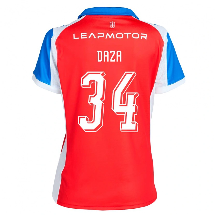 Danxen Barn Francisco Daza #34 Röd Blå Bortatröja Matchtröjor 2026/27 Tröjor T-Tröja