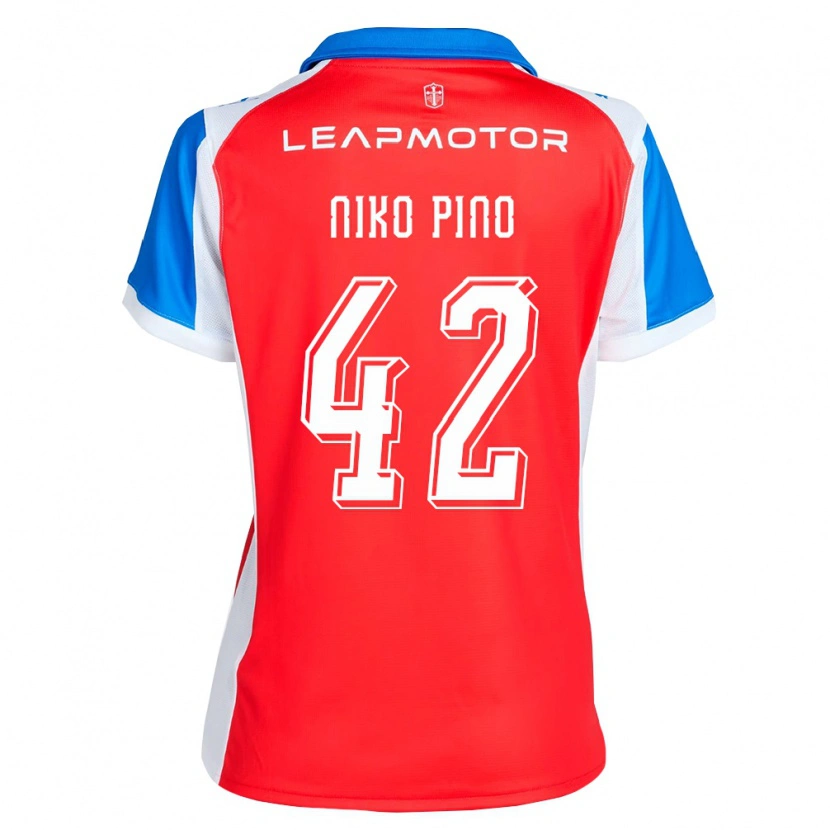 Danxen Barn Nickolas Pino #42 Röd Blå Bortatröja Matchtröjor 2026/27 Tröjor T-Tröja