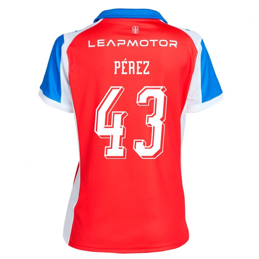 Danxen Barn Amaro Pérez #43 Röd Blå Bortatröja Matchtröjor 2026/27 Tröjor T-Tröja