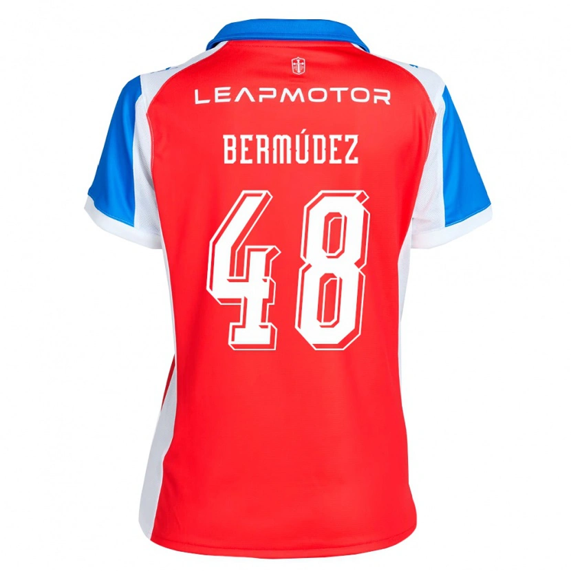 Danxen Barn Diego Bermúdez #48 Röd Blå Bortatröja Matchtröjor 2026/27 Tröjor T-Tröja