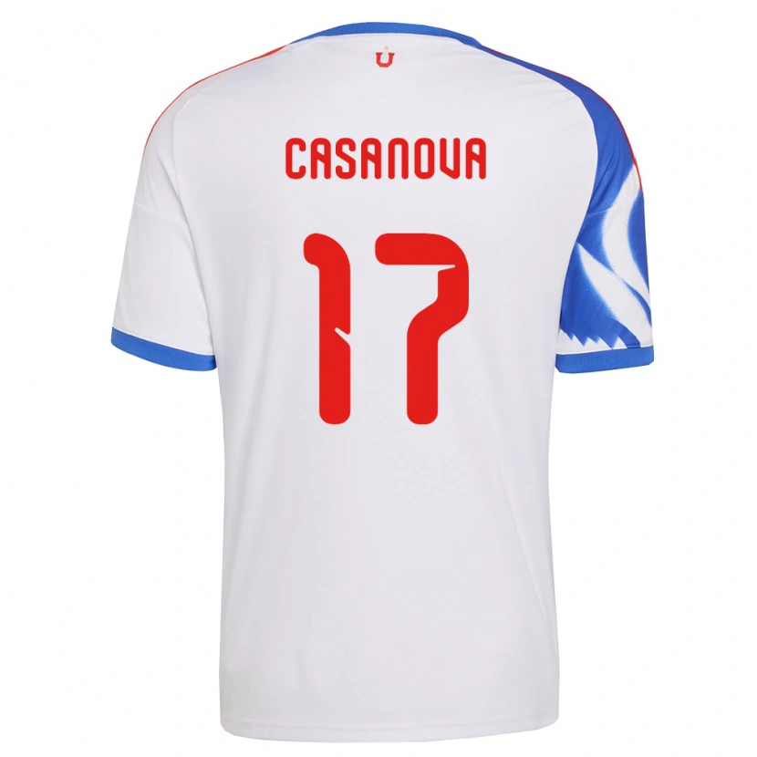 Danxen Barn Luis Casanova #17 Vit Marinblå Bortatröja Matchtröjor 2026/27 Tröjor T-Tröja