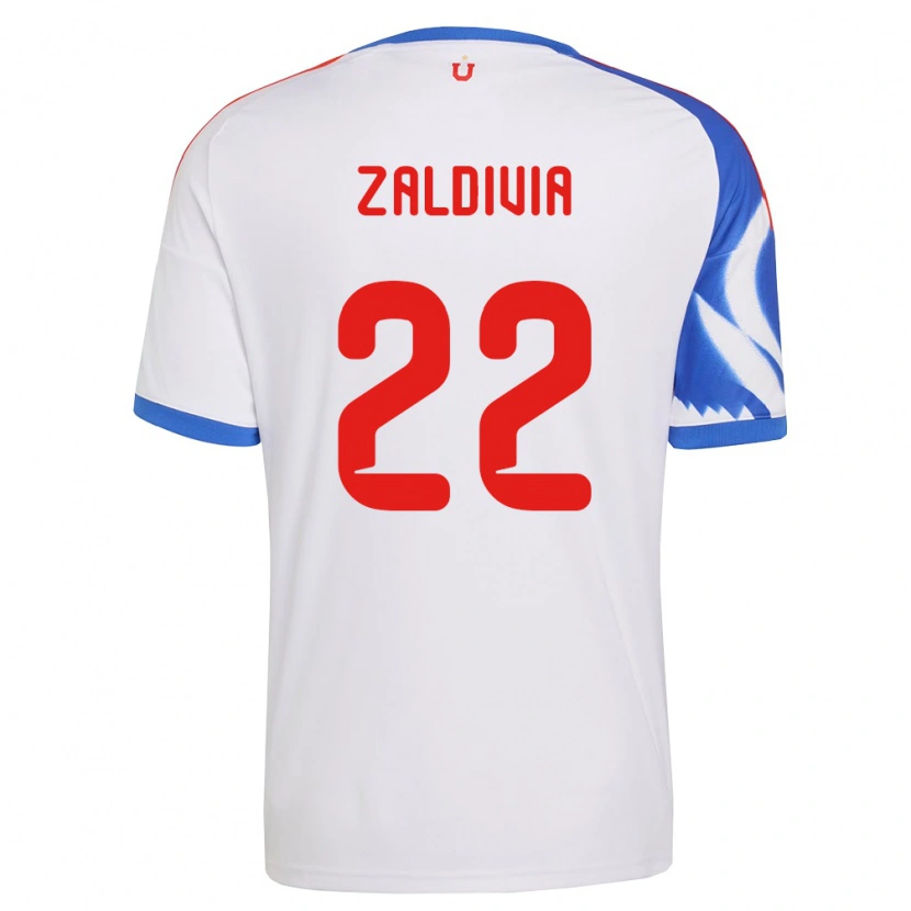 Danxen Barn Matías Zaldivia #22 Vit Marinblå Bortatröja Matchtröjor 2026/27 Tröjor T-Tröja