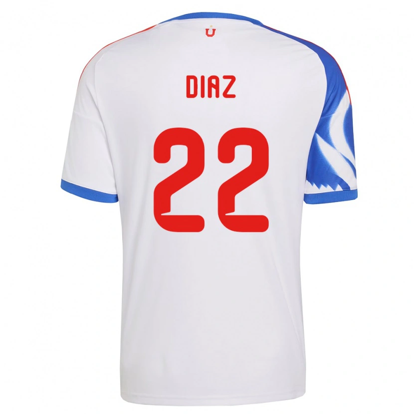 Danxen Barn Valentina Díaz #22 Vit Marinblå Bortatröja Matchtröjor 2026/27 Tröjor T-Tröja