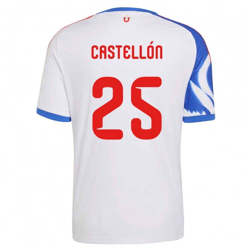 Danxen Barn Gabriel Castellón #25 Vit Marinblå Bortatröja Matchtröjor 2026/27 Tröjor T-Tröja