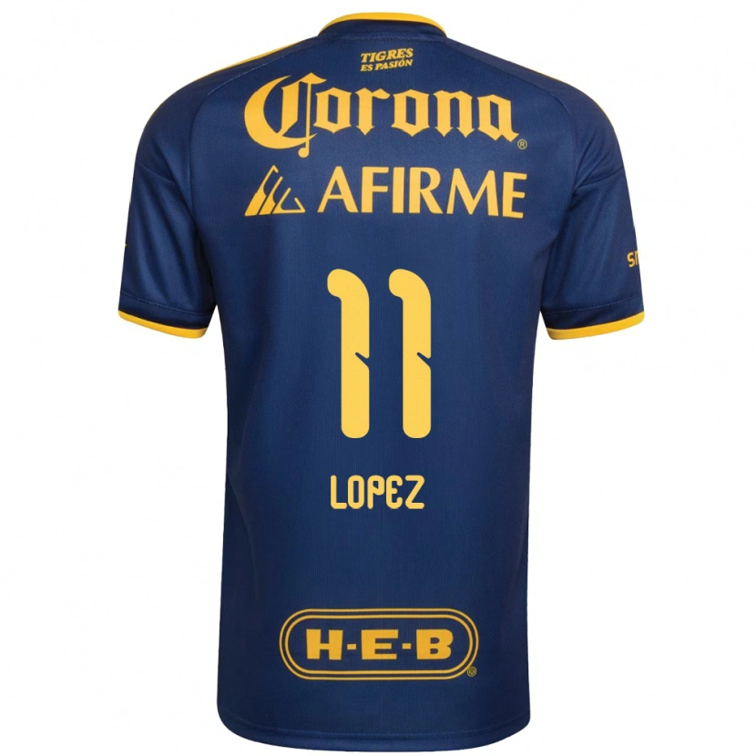 Danxen Barn Nicolas Lopez #11 Kungligt Blå Gul Bortatröja Matchtröjor 2026/27 Tröjor T-Tröja