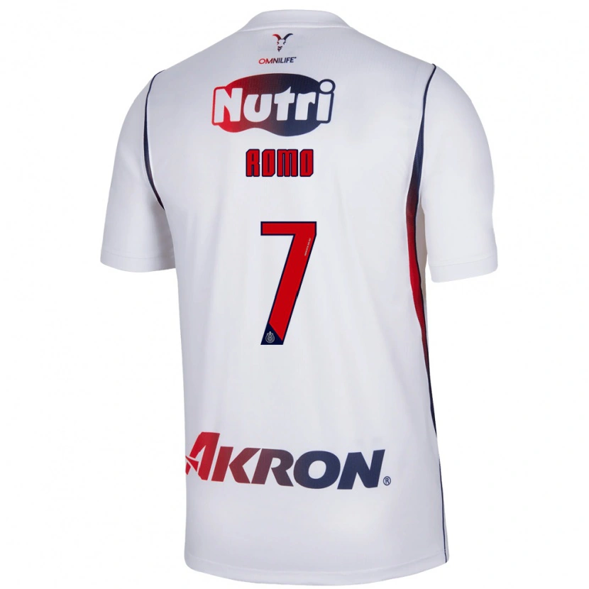 Danxen Barn Luis Romo #7 Vit Marinblå Bortatröja Matchtröjor 2026/27 Tröjor T-Tröja