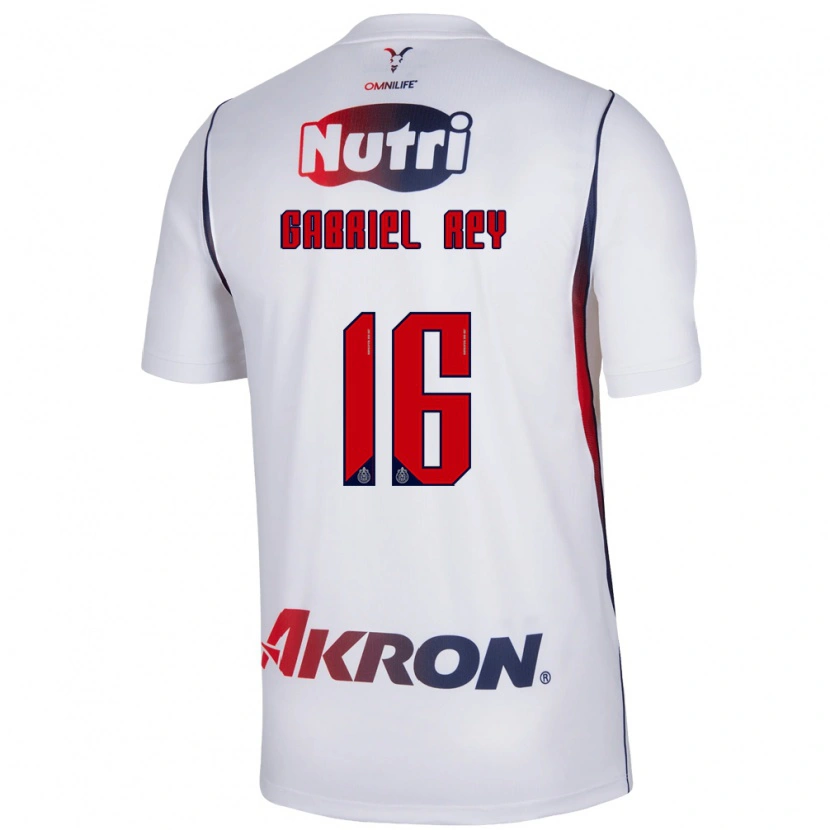 Danxen Barn Luis Gabriel Rey #16 Vit Marinblå Bortatröja Matchtröjor 2026/27 Tröjor T-Tröja