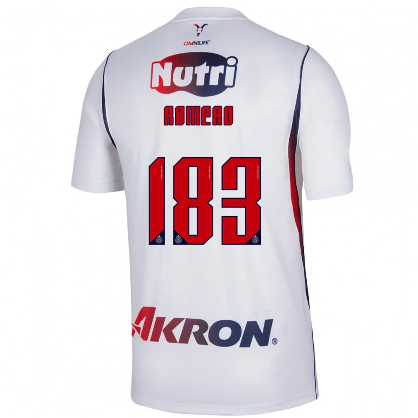Danxen Barn Javen Romero #183 Vit Marinblå Bortatröja Matchtröjor 2026/27 Tröjor T-Tröja