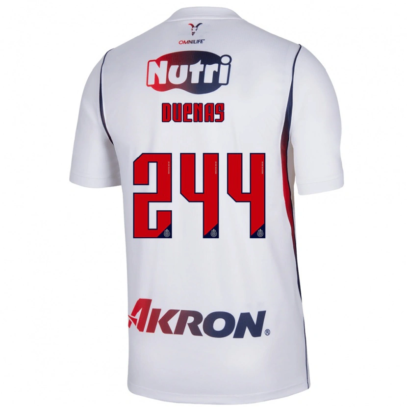 Danxen Barn Omar Dueñas #244 Vit Marinblå Bortatröja Matchtröjor 2026/27 Tröjor T-Tröja
