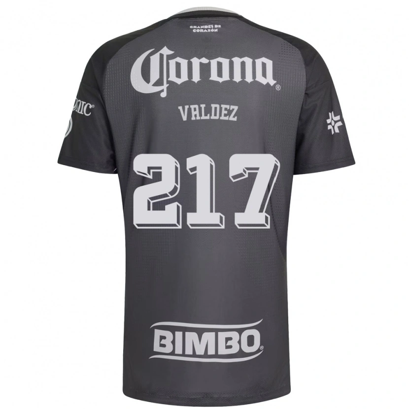 Danxen Barn Víctor Valdez #217 Grå Vit Svart Bortatröja Matchtröjor 2026/27 Tröjor T-Tröja