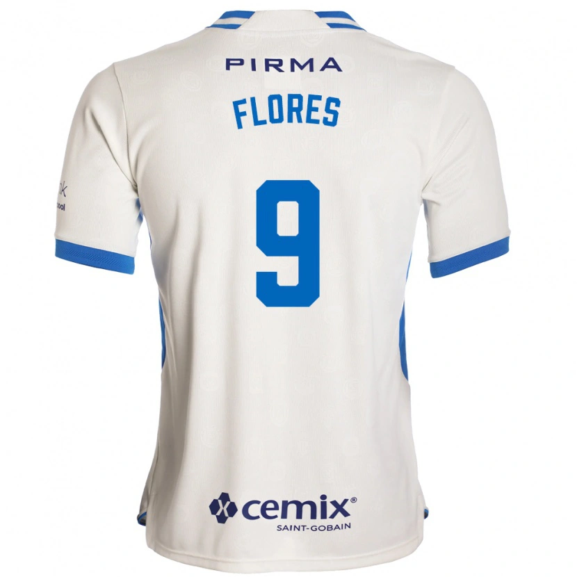 Danxen Barn Daniela Flores #9 Vit Blå Röd Bortatröja Matchtröjor 2026/27 Tröjor T-Tröja