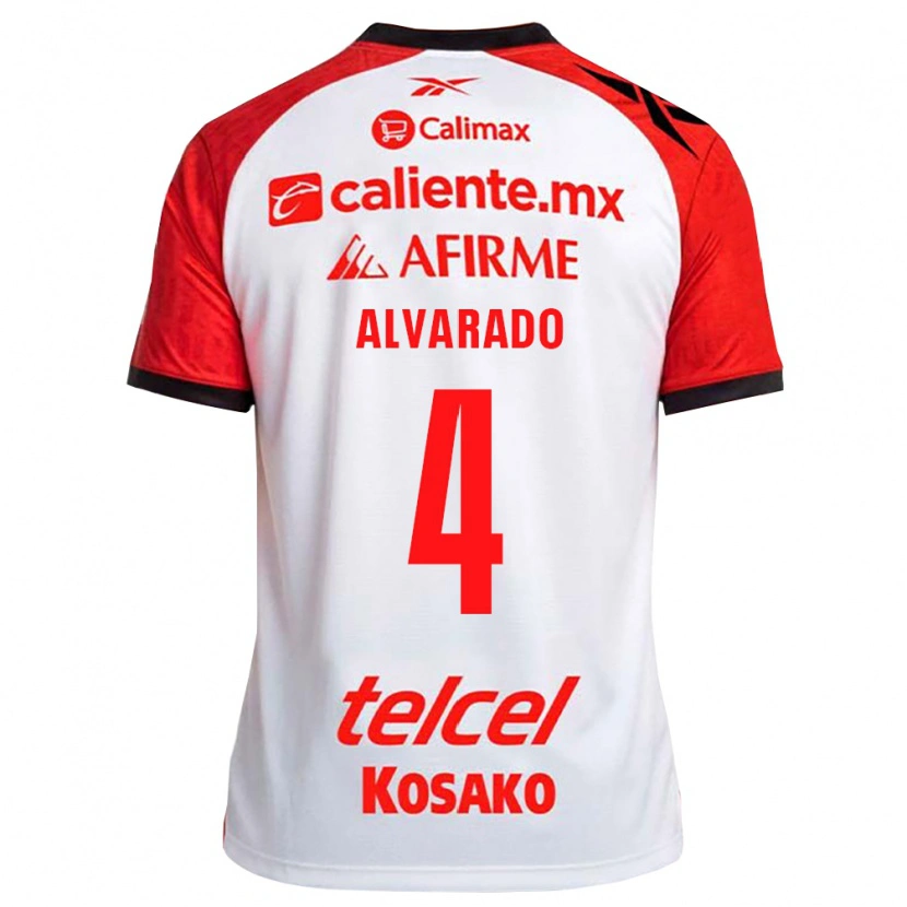 Danxen Barn Mónica Alvarado #4 Vit Svart Röd Bortatröja Matchtröjor 2026/27 Tröjor T-Tröja
