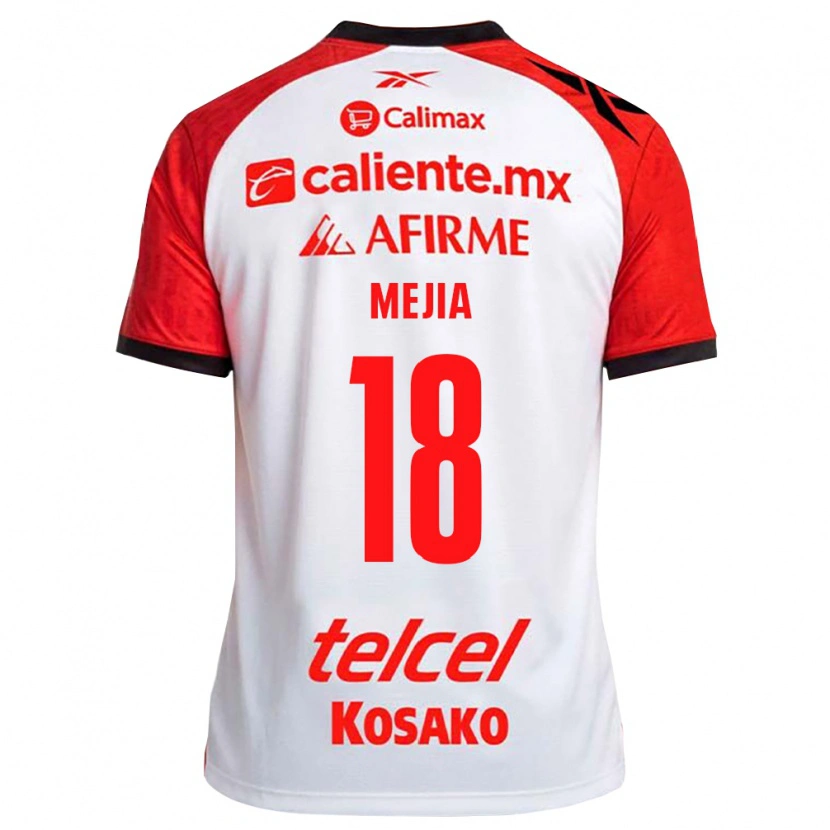 Danxen Barn Aarón Mejía #18 Vit Svart Röd Bortatröja Matchtröjor 2026/27 Tröjor T-Tröja