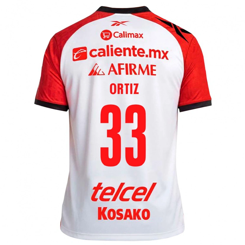 Danxen Barn Pablo Ortiz #33 Vit Svart Röd Bortatröja Matchtröjor 2026/27 Tröjor T-Tröja
