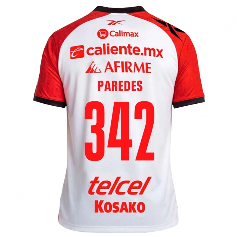 Danxen Barn Santiago Paredes #342 Vit Svart Röd Bortatröja Matchtröjor 2026/27 Tröjor T-Tröja