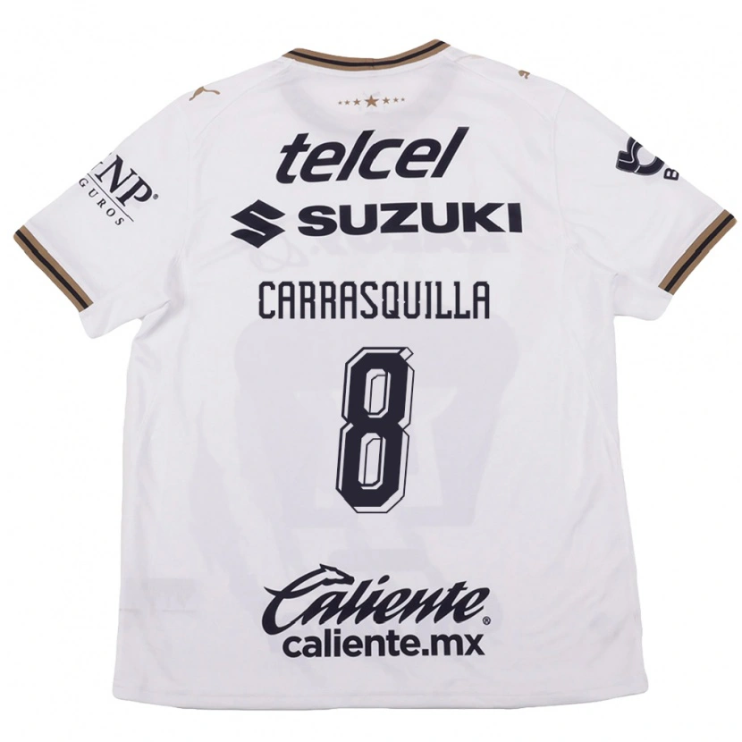 Danxen Barn Adalberto Carrasquilla #8 Vit Svart Brun Bortatröja Matchtröjor 2026/27 Tröjor T-Tröja