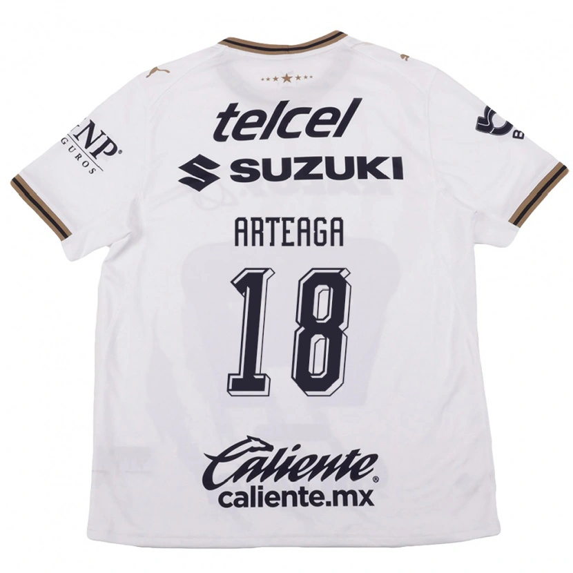 Danxen Barn Víctor Arteaga #18 Vit Svart Brun Bortatröja Matchtröjor 2026/27 Tröjor T-Tröja
