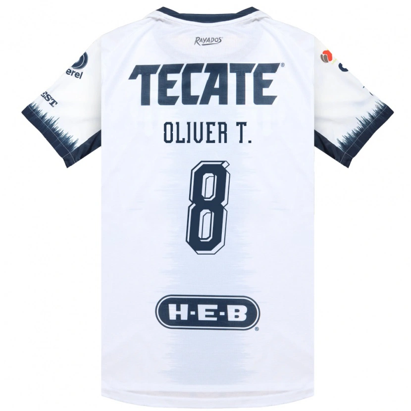 Danxen Barn Óliver Torres #8 Vit Bläckblå Röd Bortatröja Matchtröjor 2026/27 Tröjor T-Tröja