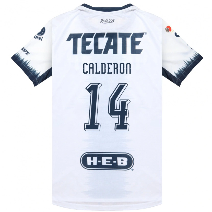 Danxen Barn Alejandra Calderon #14 Vit Bläckblå Röd Bortatröja Matchtröjor 2026/27 Tröjor T-Tröja