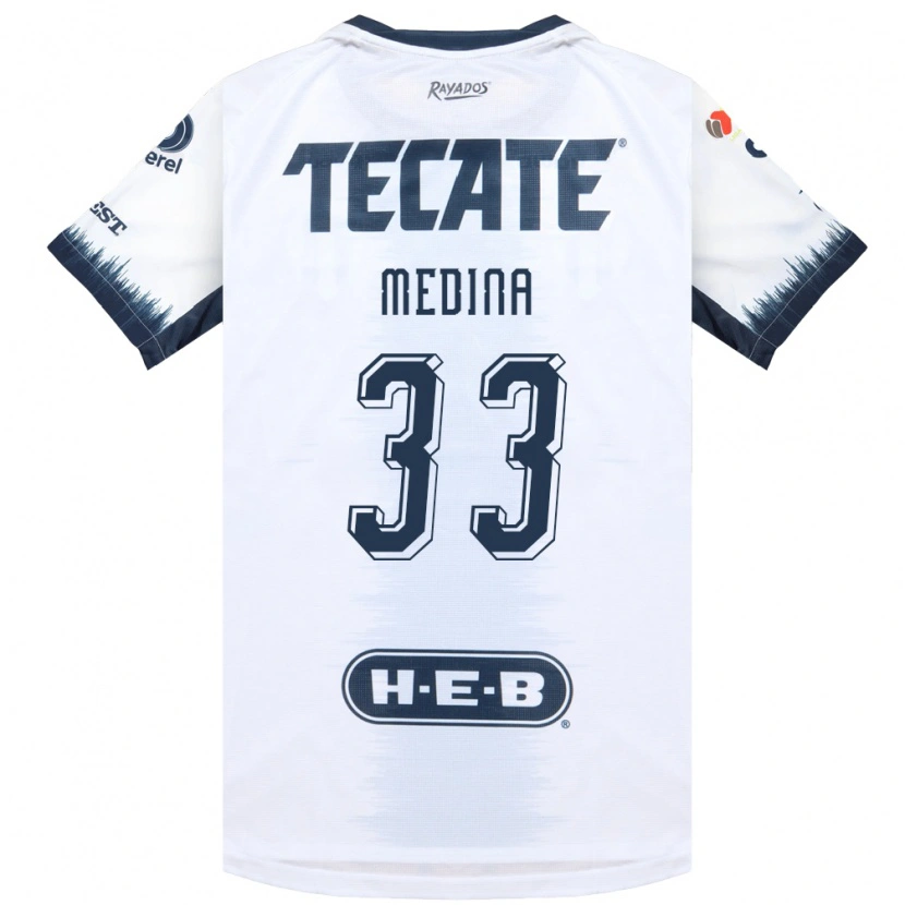 Danxen Barn Stefan Medina #33 Vit Bläckblå Röd Bortatröja Matchtröjor 2026/27 Tröjor T-Tröja