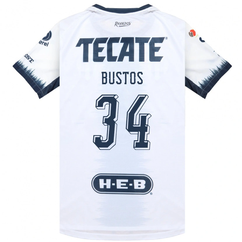 Danxen Barn César Bustos #34 Vit Bläckblå Röd Bortatröja Matchtröjor 2026/27 Tröjor T-Tröja