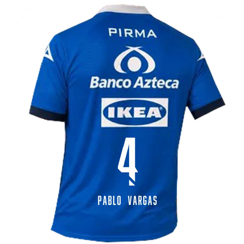 Danxen Barn Juan Pablo Vargas #4 Blå Vit Bortatröja Matchtröjor 2026/27 Tröjor T-Tröja