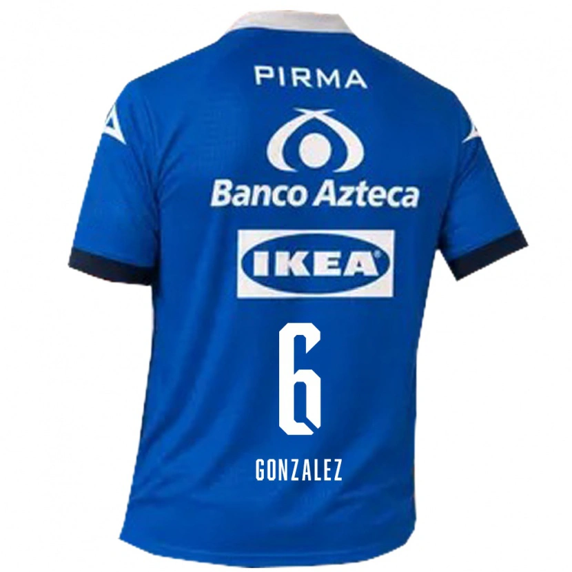 Danxen Barn Pablo González #6 Blå Vit Bortatröja Matchtröjor 2026/27 Tröjor T-Tröja