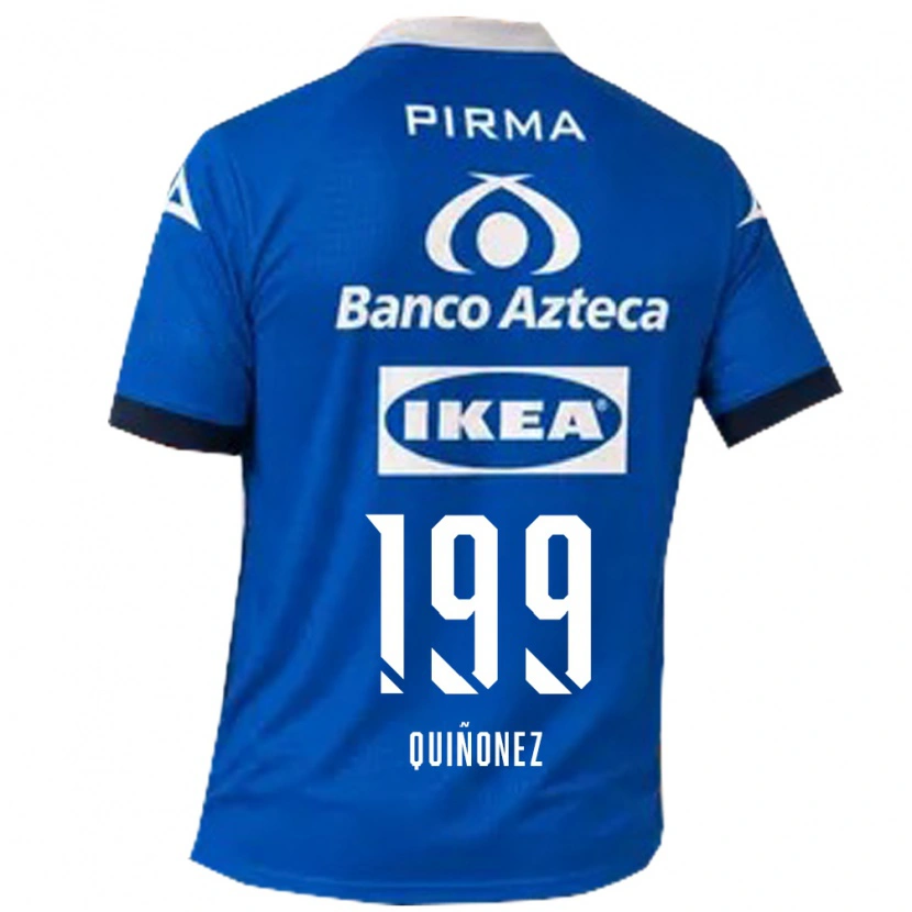 Danxen Barn Samuel Quiñonez #199 Blå Vit Bortatröja Matchtröjor 2026/27 Tröjor T-Tröja
