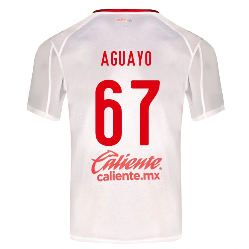 Danxen Barn Sergio Aguayo #67 Vit Grön Röd Bortatröja Matchtröjor 2026/27 Tröjor T-Tröja