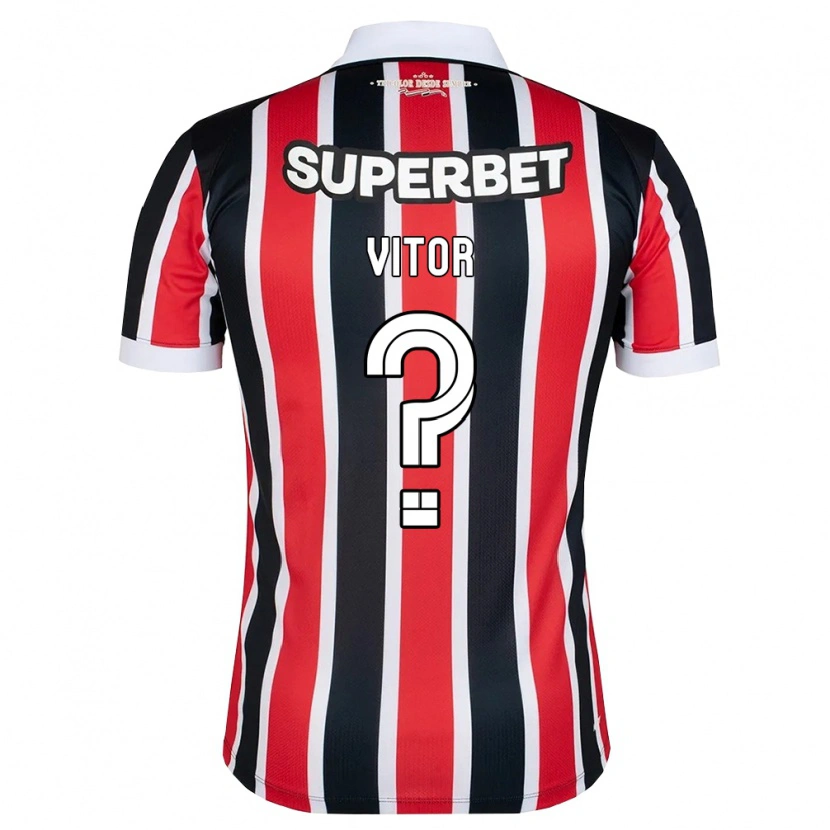 Danxen Barn Kevem Vitor #0 Röd Vit Svart Bortatröja Matchtröjor 2026/27 Tröjor T-Tröja