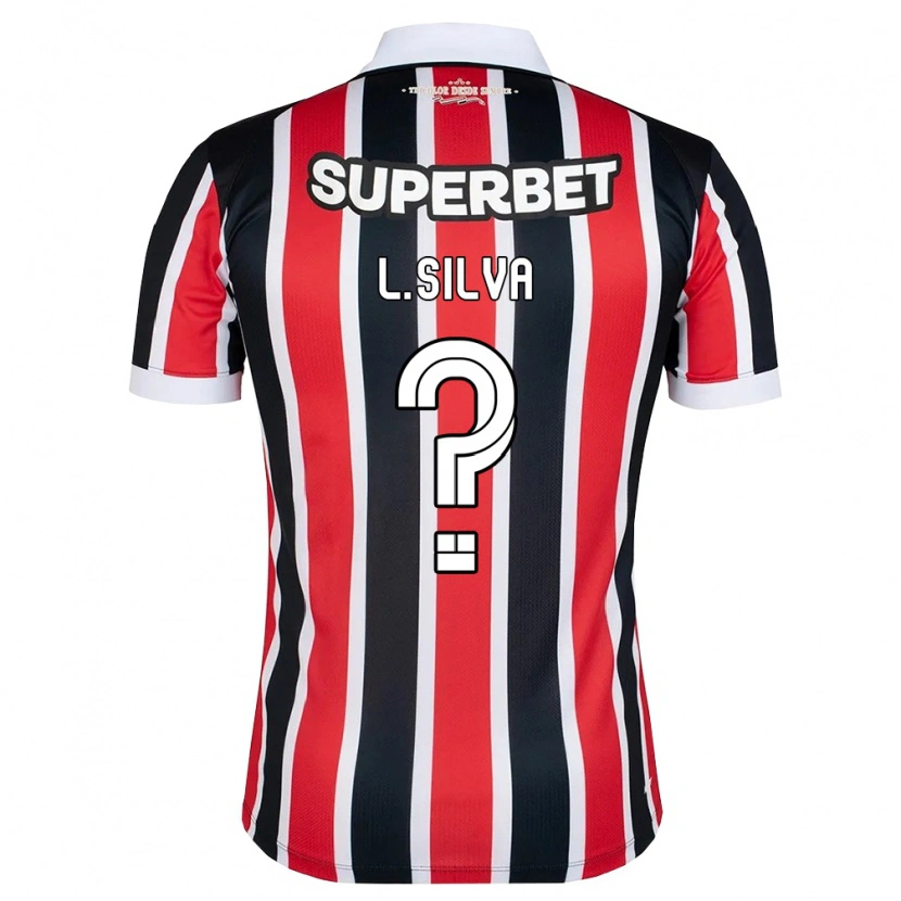Danxen Barn Luan Silva #0 Röd Vit Svart Bortatröja Matchtröjor 2026/27 Tröjor T-Tröja