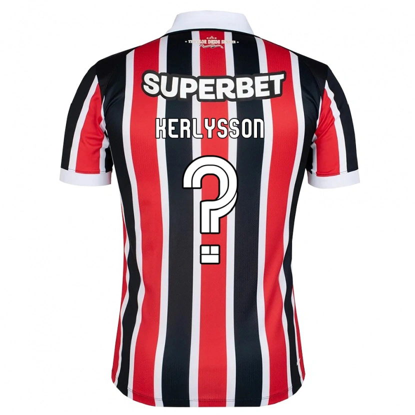 Danxen Barn Kerlysson Hiago Moreira De Sousa #0 Röd Vit Svart Bortatröja Matchtröjor 2026/27 Tröjor T-Tröja