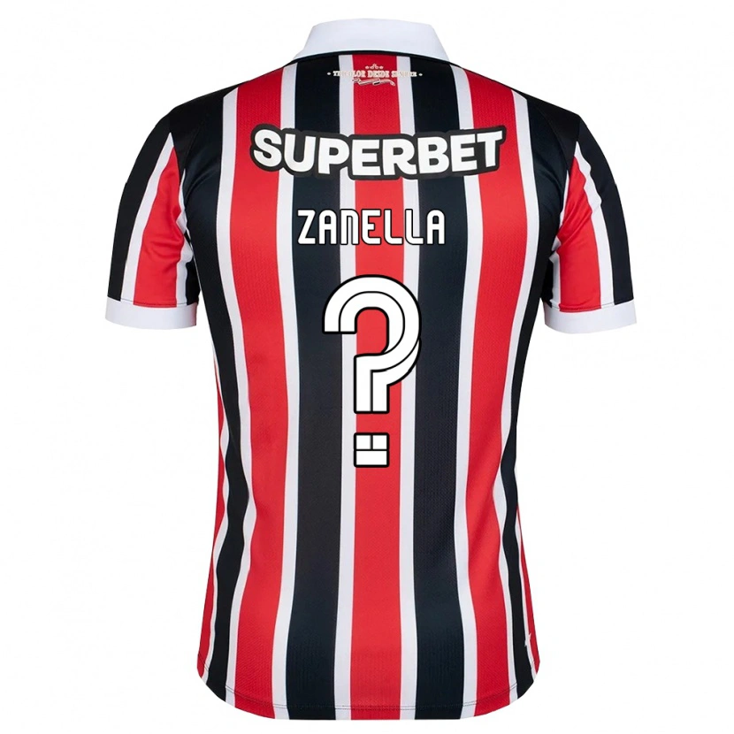 Danxen Barn Matheus Zanella #0 Röd Vit Svart Bortatröja Matchtröjor 2026/27 Tröjor T-Tröja