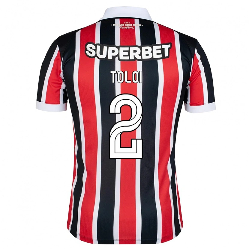 Danxen Barn Rafael Tolói #2 Röd Vit Svart Bortatröja Matchtröjor 2026/27 Tröjor T-Tröja