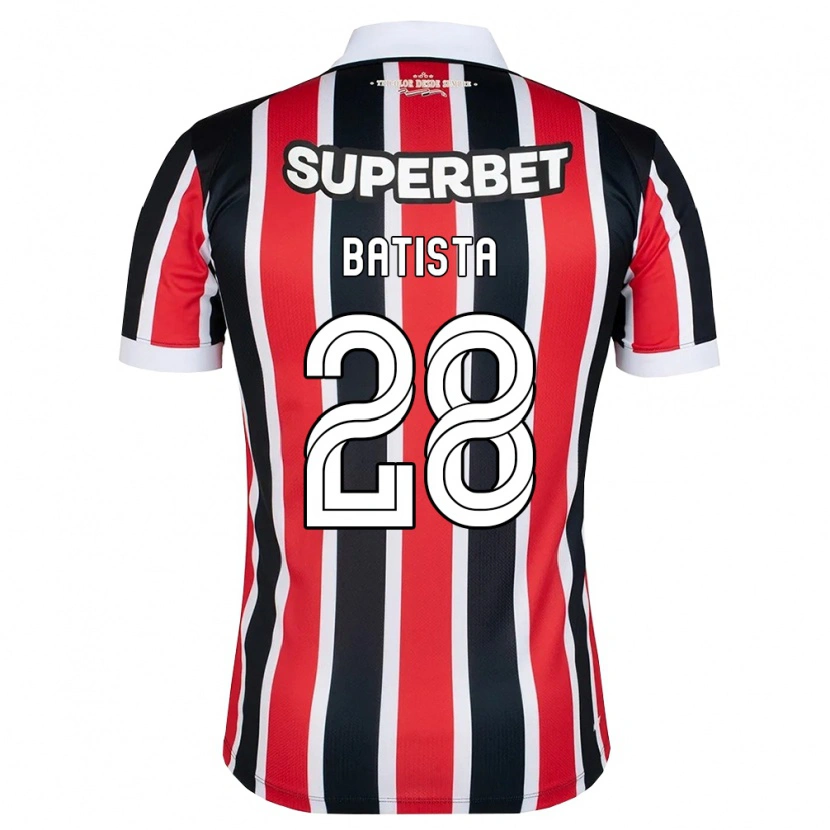 Danxen Barn Guilherme Batista #28 Röd Vit Svart Bortatröja Matchtröjor 2026/27 Tröjor T-Tröja