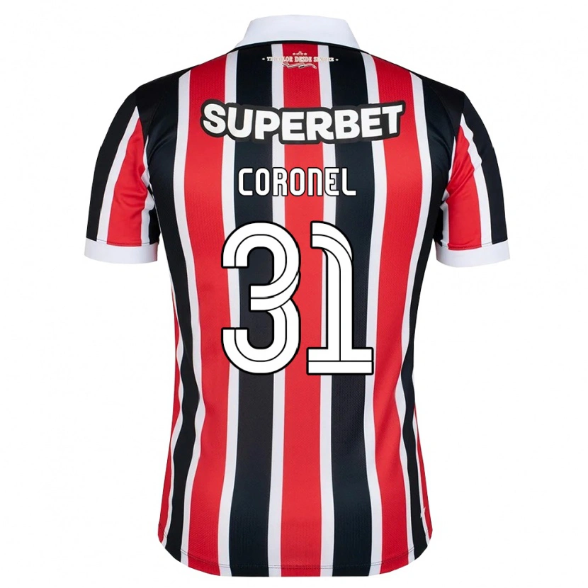Danxen Barn Carlos Coronel #31 Röd Vit Svart Bortatröja Matchtröjor 2026/27 Tröjor T-Tröja