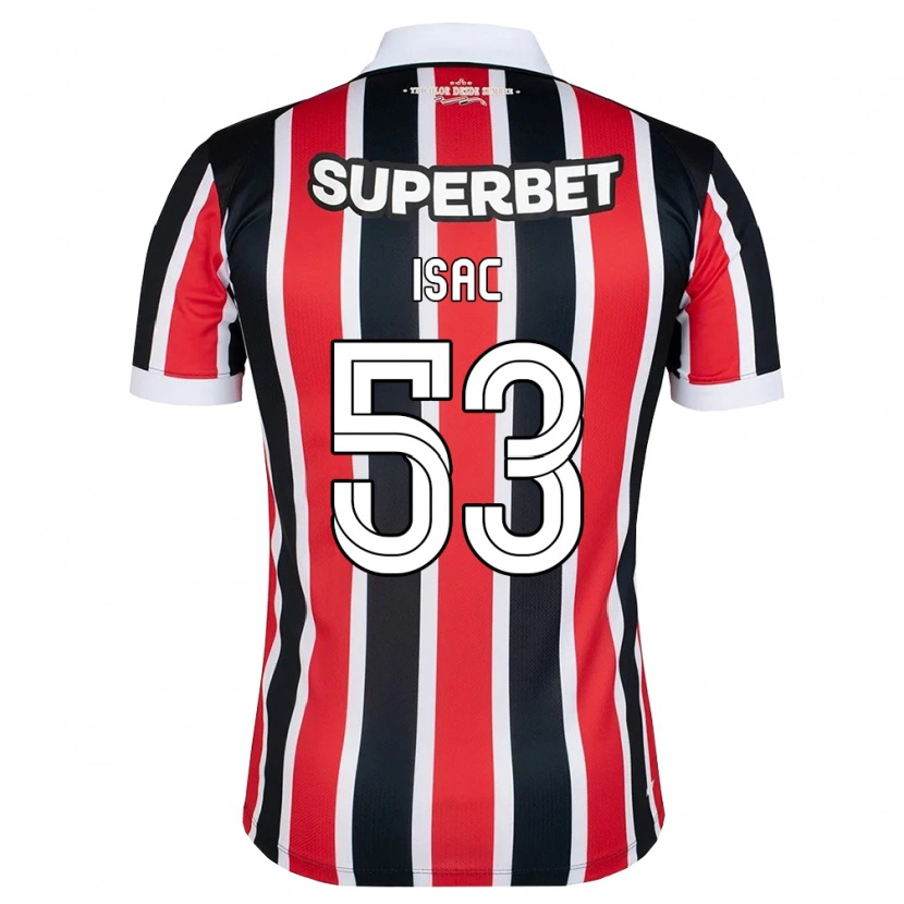 Danxen Barn Isac Silvestre Da Silva #53 Röd Vit Svart Bortatröja Matchtröjor 2026/27 Tröjor T-Tröja