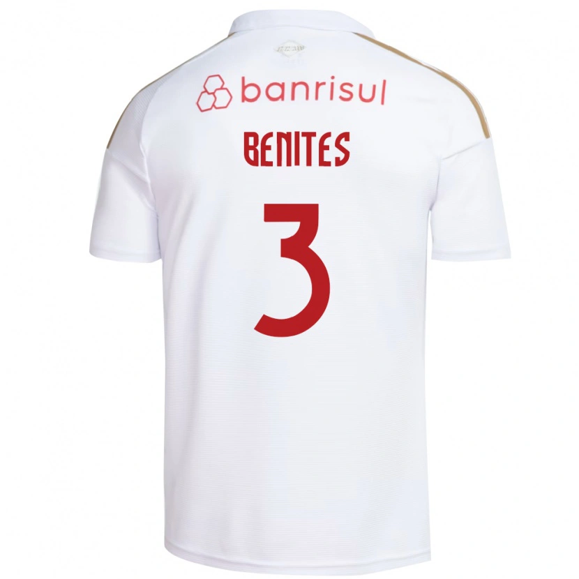 Danxen Barn Bruna Benites #3 Vit Röd Bortatröja Matchtröjor 2026/27 Tröjor T-Tröja