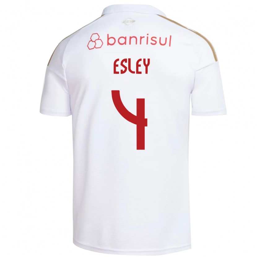 Danxen Barn Esley Ezequiel Dos Reis #4 Vit Röd Bortatröja Matchtröjor 2026/27 Tröjor T-Tröja