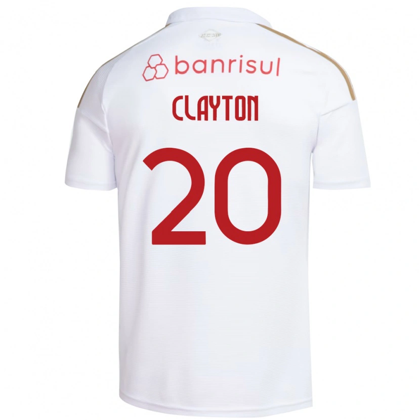 Danxen Barn Clayton Sampaio Pereira #20 Vit Röd Bortatröja Matchtröjor 2026/27 Tröjor T-Tröja