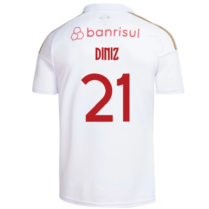 Danxen Barn Kauã Diniz #21 Vit Röd Bortatröja Matchtröjor 2026/27 Tröjor T-Tröja
