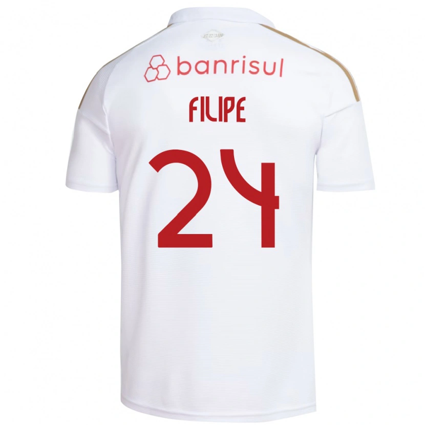 Danxen Barn Filipe Sírio #24 Vit Röd Bortatröja Matchtröjor 2026/27 Tröjor T-Tröja